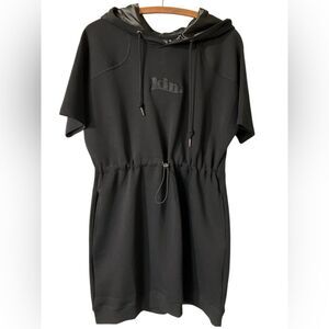 Kin Apparel Black Adjustable Satin Lined Hoody Dress Size M New with Tags